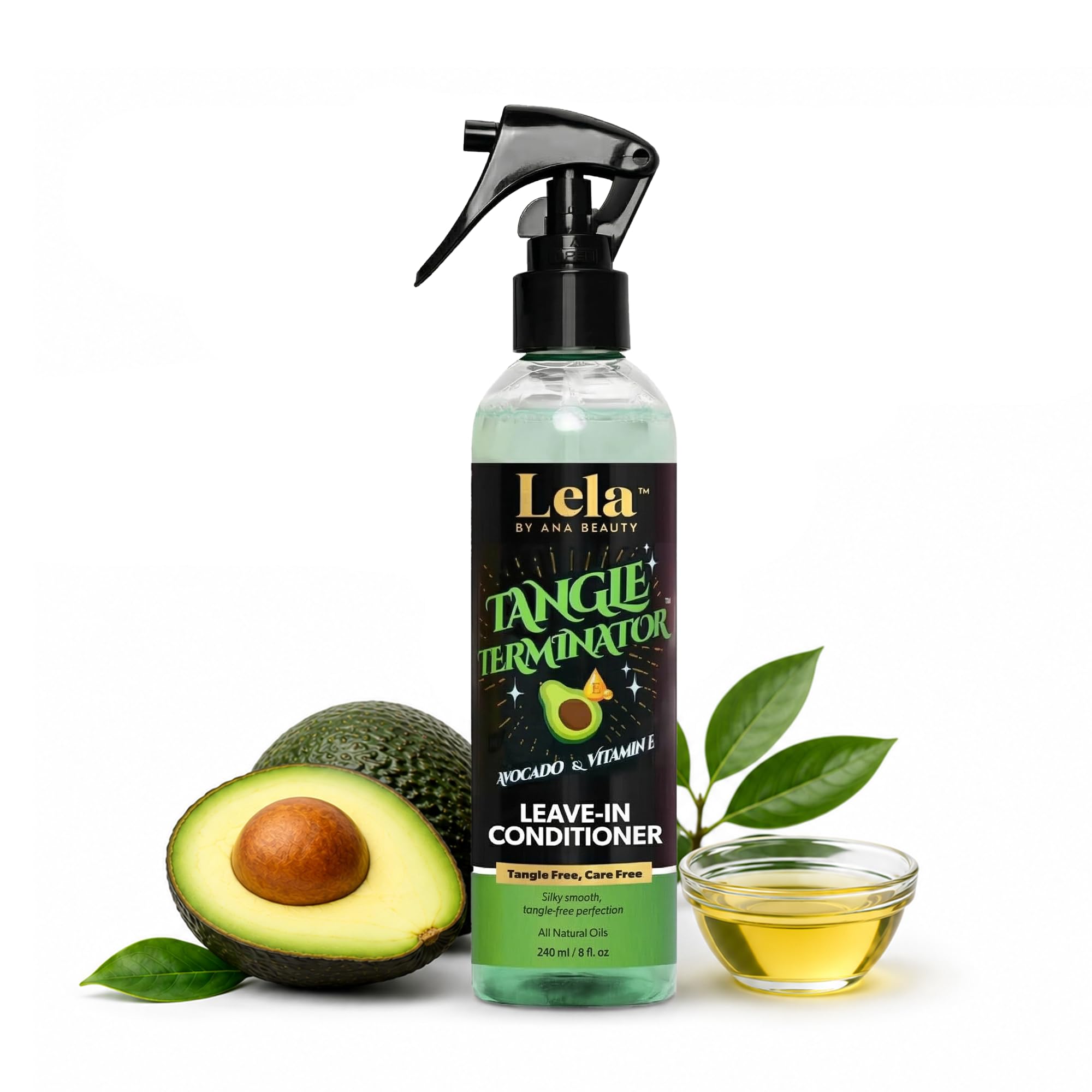 Tangle Terminator Leave-In Conditioner Spray & Hair Detangler for Curls