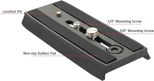 Miniatura 2 de AVELLA Soporte de cámara de reemplazo de placa de liberación rápida deslizante universal con tornillos de montaje de 1/4 pulgadas y 3/8 pulgadas