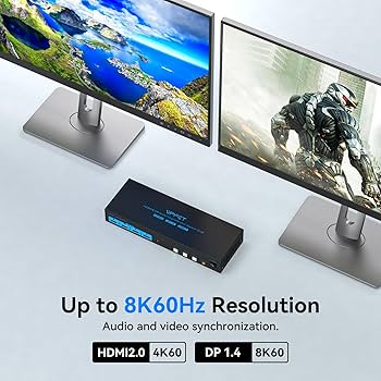 USB 3.0 KVM Switch 3 Monitor 4 PC 4K@60Hz EDID, 2 HDMI Displayport KVM Switch 3 Monitors For 4 PC Share 3 Monitor and 4 USB 3.0 Port Keyboard Mouse Printer,12V Power Supply USB 3.0 KVM Switch 3 Monitor 4 PC 4K@60Hz EDID, 2 HDMI Displayport KVM Switch 3 Monitors For 4 PC Share 3 Monitor and 4 USB 3.0 Port Keyboard Mouse Printer,12V Power Supply