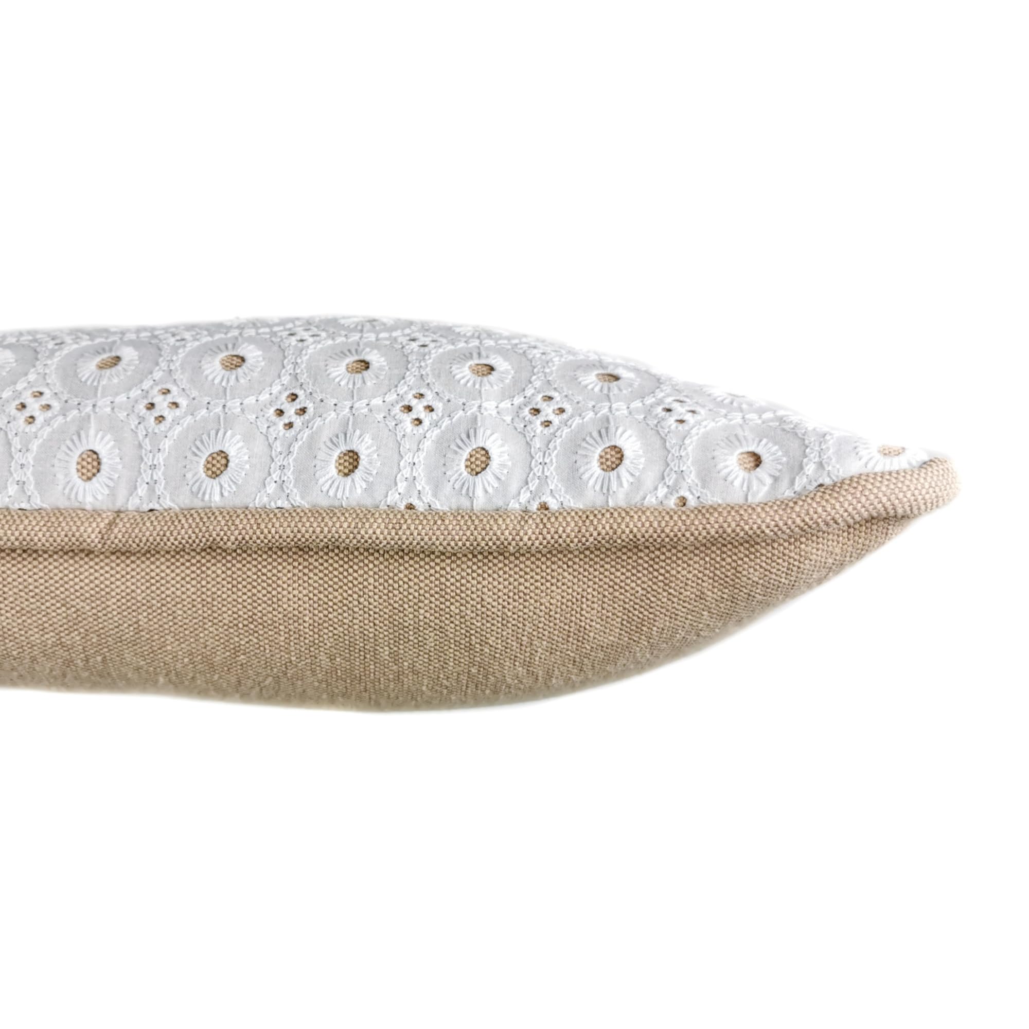 TAPIDECOR | Pack 2 Fundas + 2 Rellenos Cojín | Modelo Liberty Camel | Decoración Hogar | Cojin para Cama, Sofa, Salon | Diseño Moderno y Elegante | Doble Tejido | Bambula y Bordado | Cordón| 30x30cm