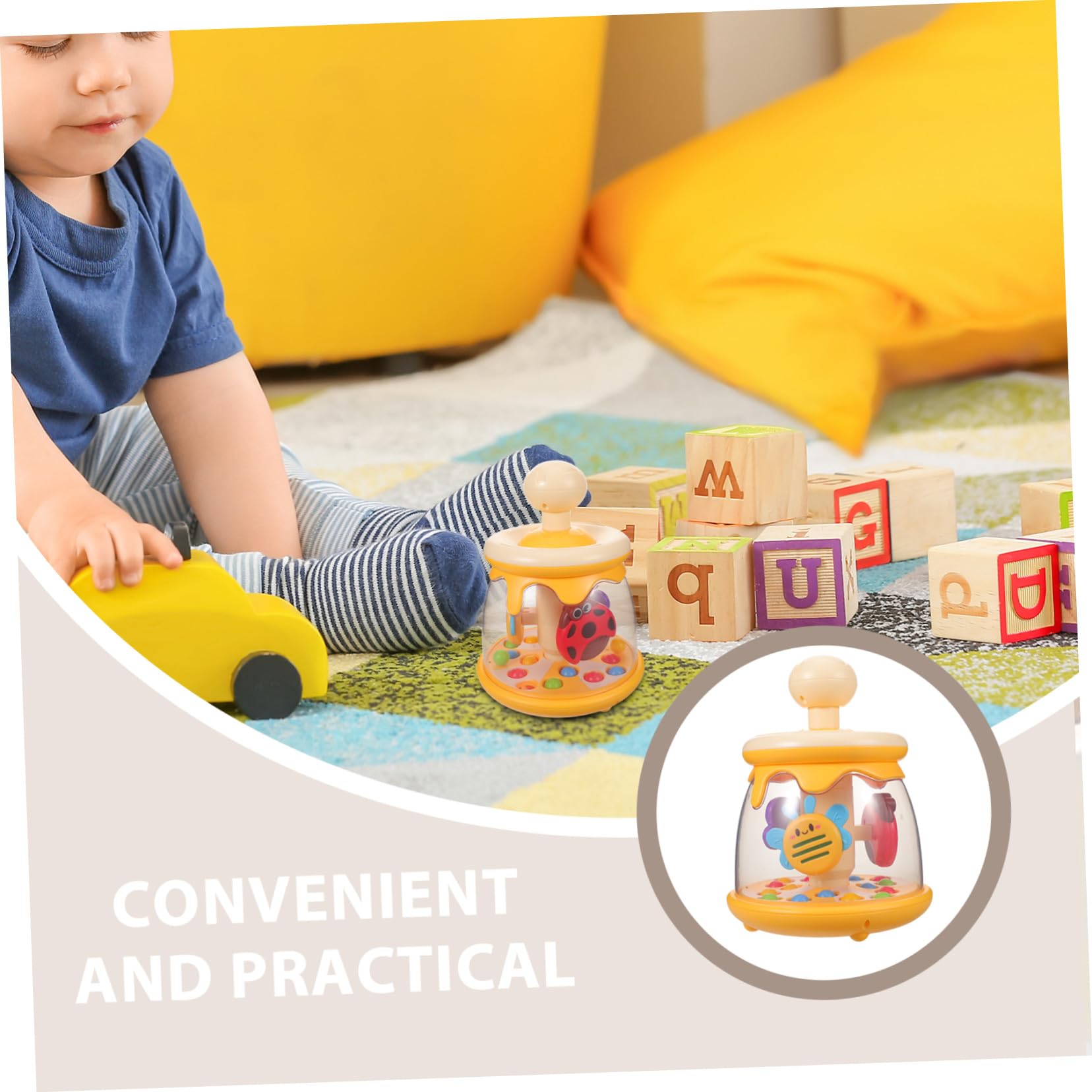 Juguete Sensorial Infantil Pelota Saltarina Interactiva Montessori con Función de Presionar y Girar para Desarrollo Motor y Coordinación Pequeños