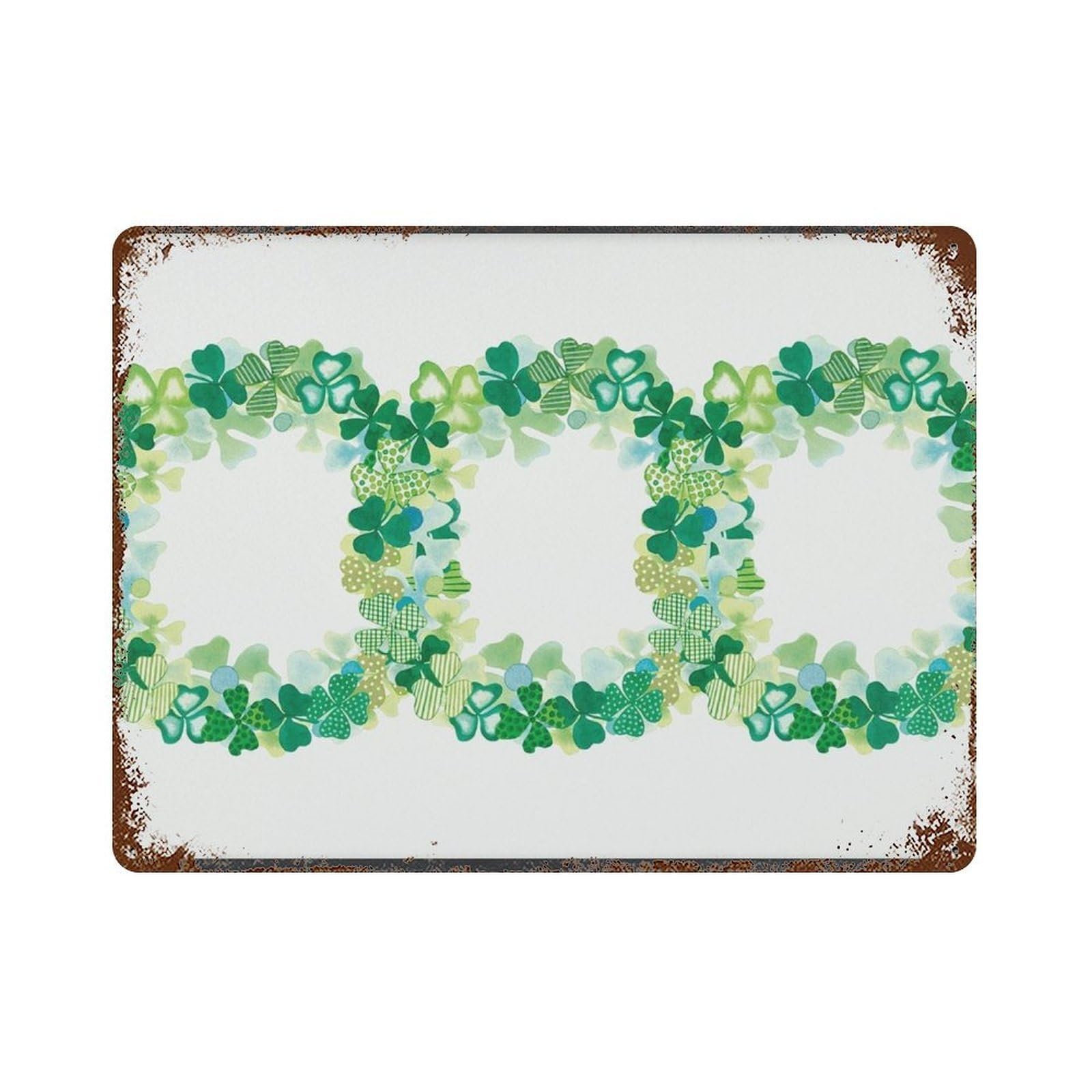 xiaoxiaoshen Watercolor Clover Three-Circle Wall Decoration, St. Patrick's Day Wall Decor Art Metal Tin Poster Modern Home Decor Art Home Bar Shop Decorations Vintage Sign 30x40cm