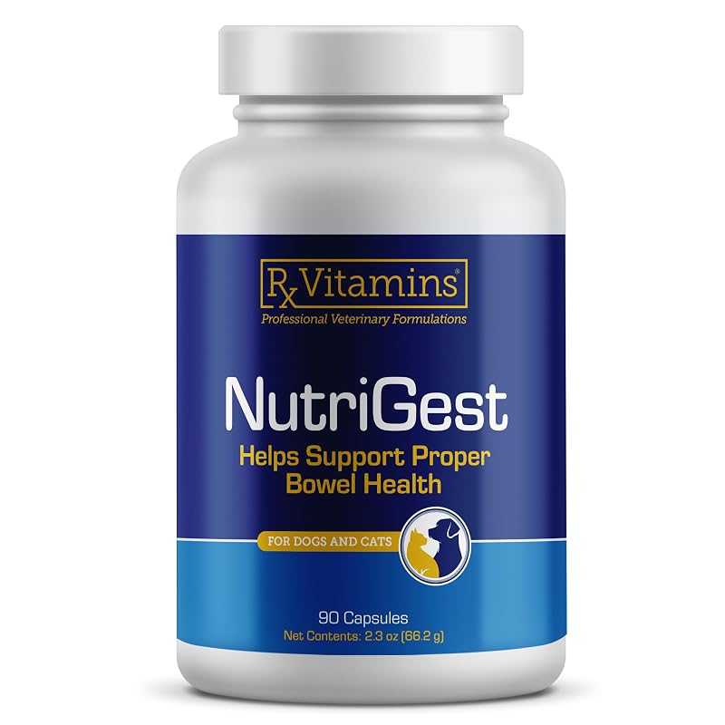 Probiótico para Gatos e Cães Rx Vitamins NutriGest em Cápsulas, 90 unidades