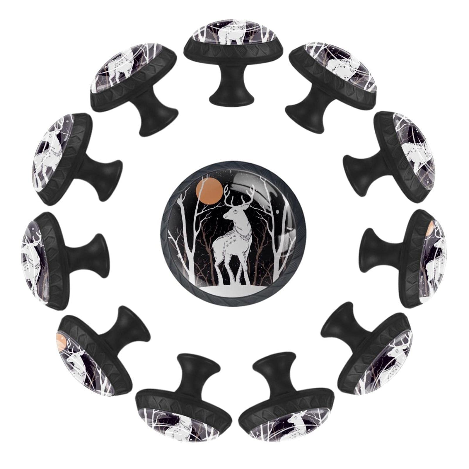 Poignées de commode lune en lot de 12 boutons ronds 35 mm pour illuminer la salle de jeux des enfants