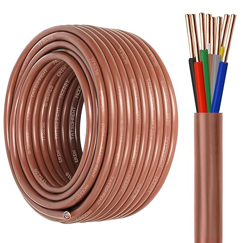 Miniatura 43 de Cable para termostato - 18/5 10 pies de cobre sólido, calibre 18, 5 conductores, cable de circuito de potencia para equipos de calefacción y aire