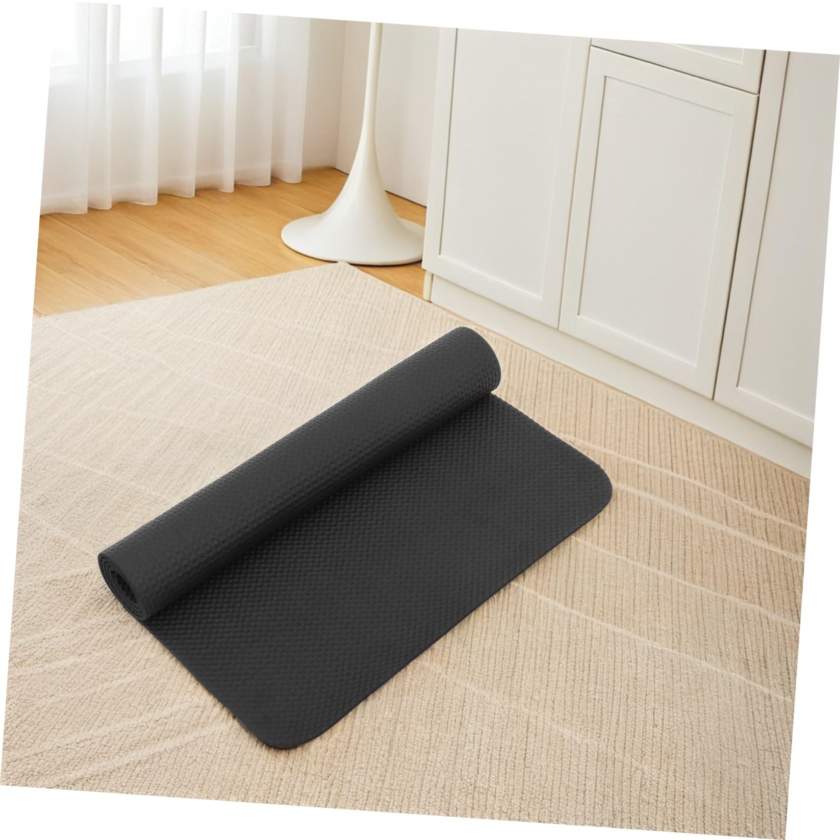 Tappetino Insonorizzante Nbr per Attrezzatura Fitness Protezione Pavimento Resistente e Antiurto per Tapis e Cyclette Nero