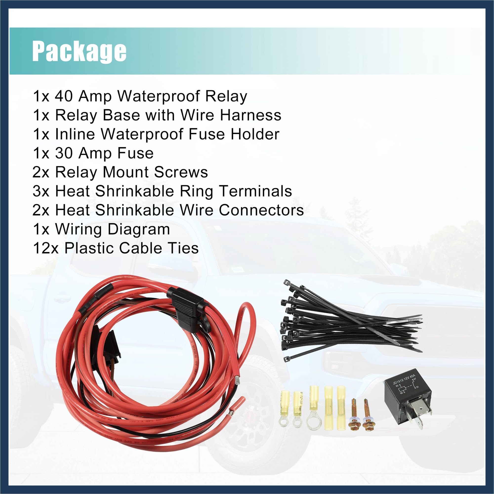 1 Set Universal-Relais-Set für elektrische Kraftstoffpumpe, für 12 V Gleichstrom-System, stilvolles Design
