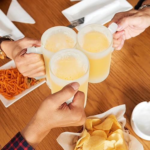 Miniatura 7 de Tazas de cerveza esmeriladas para sublimación Las tazas de vidrio esmeriladas de 16 onzas pueden añadir fotos, texto o imágenes en un vaso de