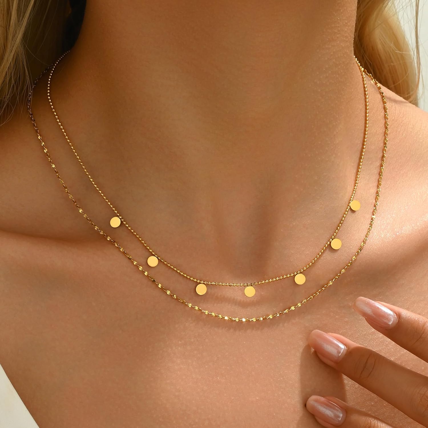 18K Gold Plated Star Cross Heart Charm Choker Necklace for Women Dainty Layered Lip Chain Necklace Stainless Steel Trendy Jewelry Christmas Gifts - Image 3