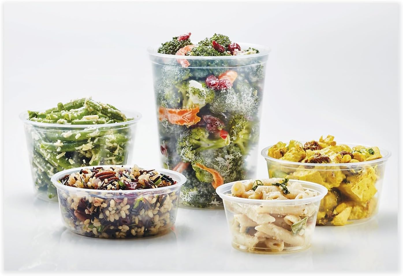 Fabri-Kal Microwavable Deli Containers, 12 oz, 4.6 Diameter x 2.3 h, Clear, Plastic, 500/Carton