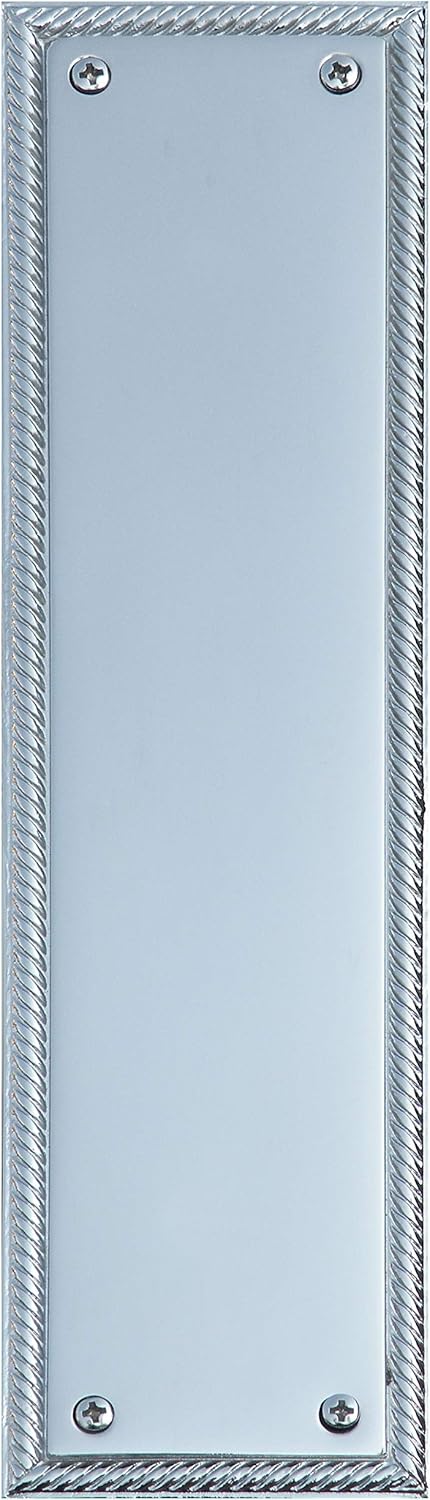 Georgian Push Plate -3 x 12, Chrome Polish