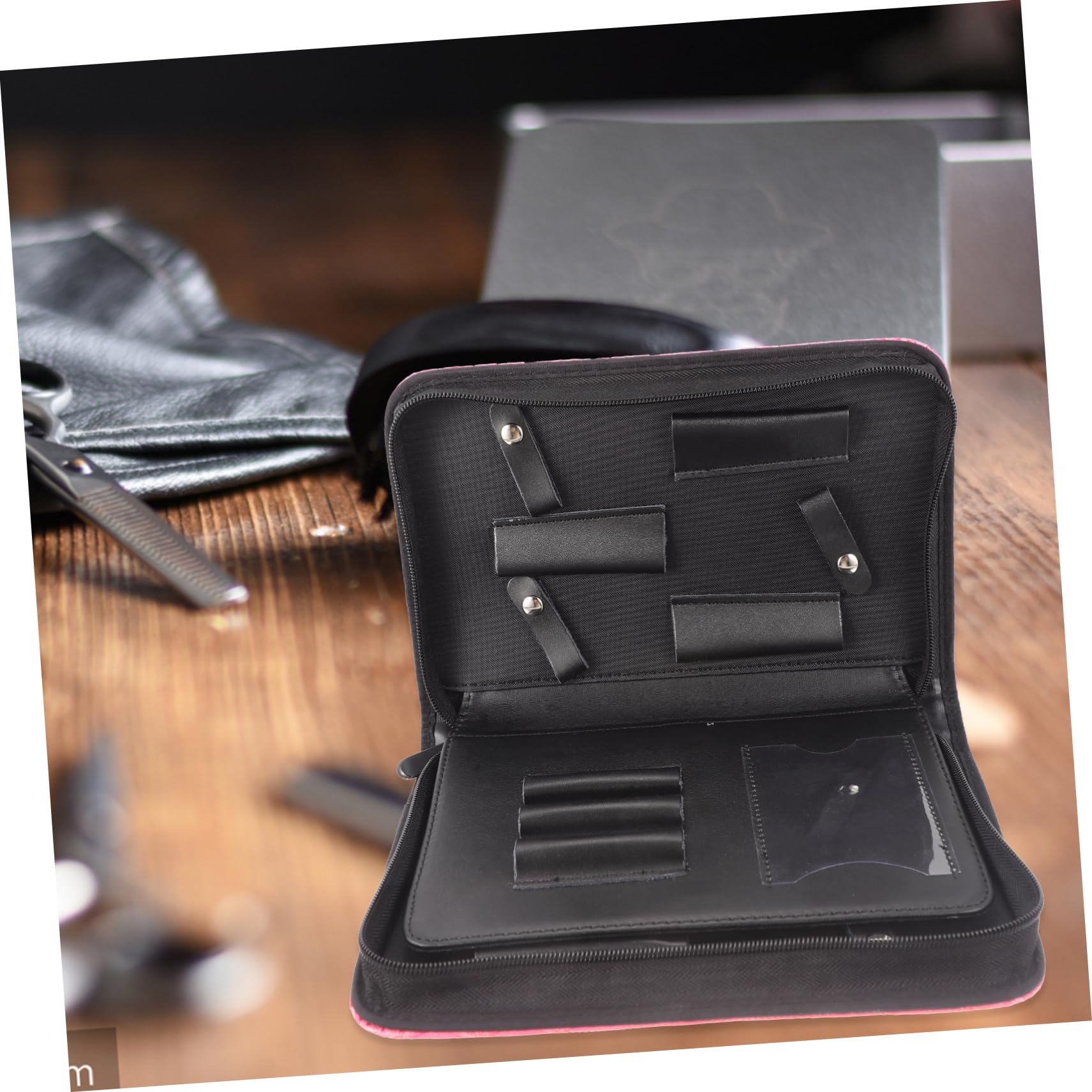 Scherentasche für Friseure aus Pu Leder zum Organisieren von Haarscheren und Werkzeugen im Friseursalon mit Einfachem Stil und Praktischer Aufbewahrung