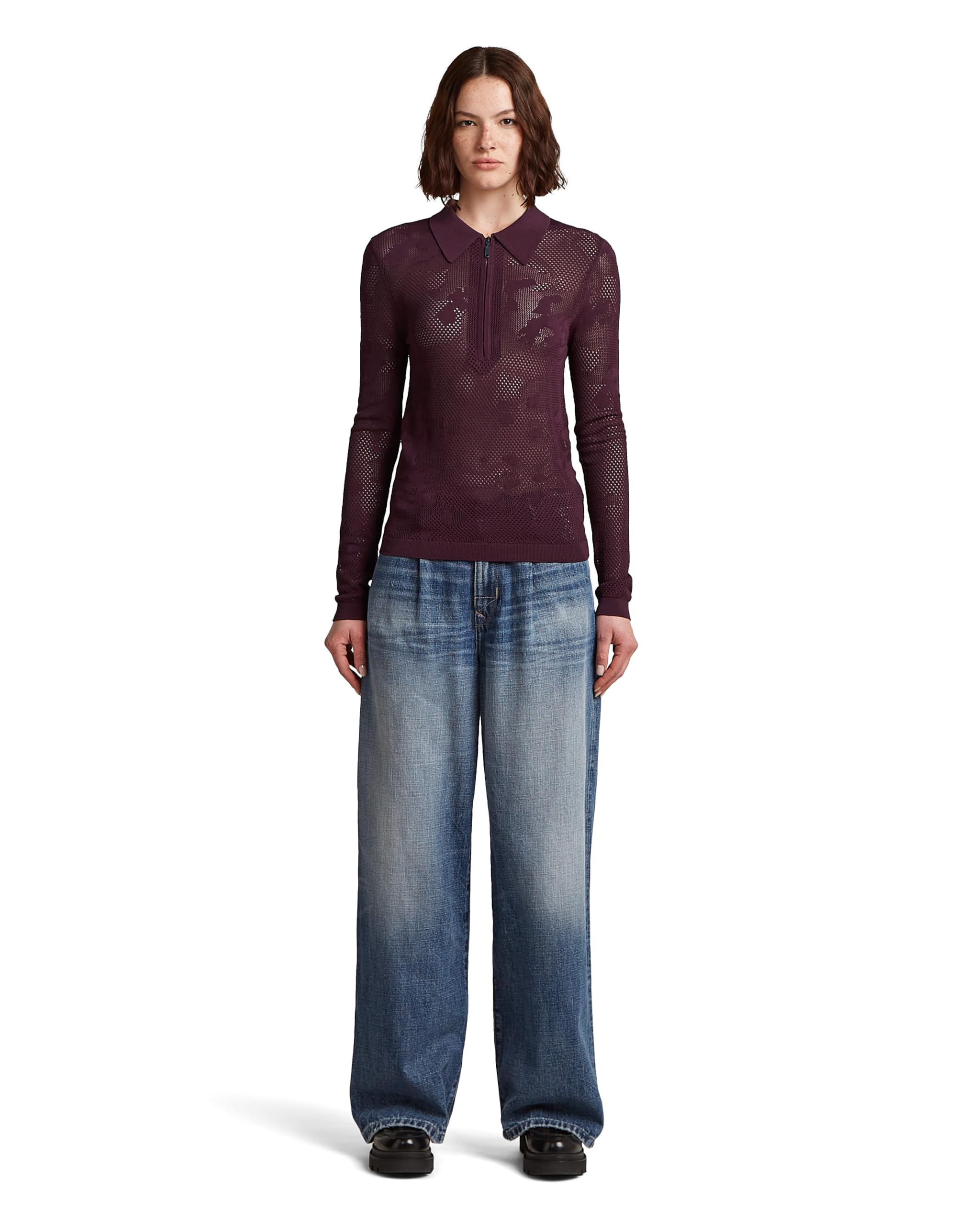 G-Star Pointelle Slim Polo Knit Wmn Sudadera Mujer