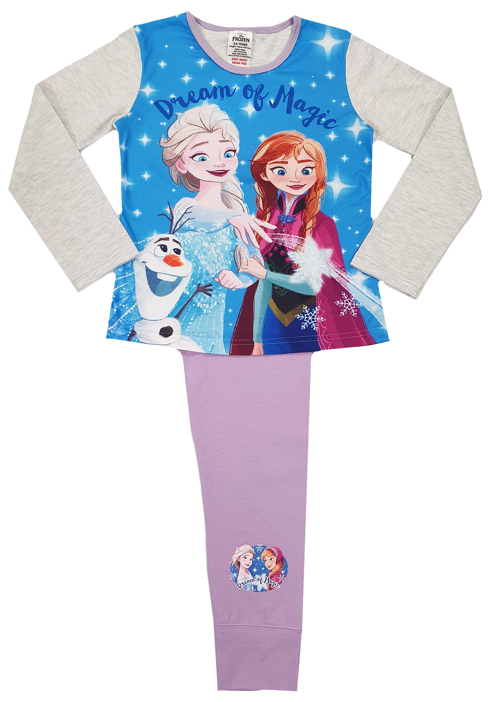 Disney Frozen Disneys Frozen Girls Pyjamas Elsa Anna (Frozen - Dream, 4-5 Years) Size 4