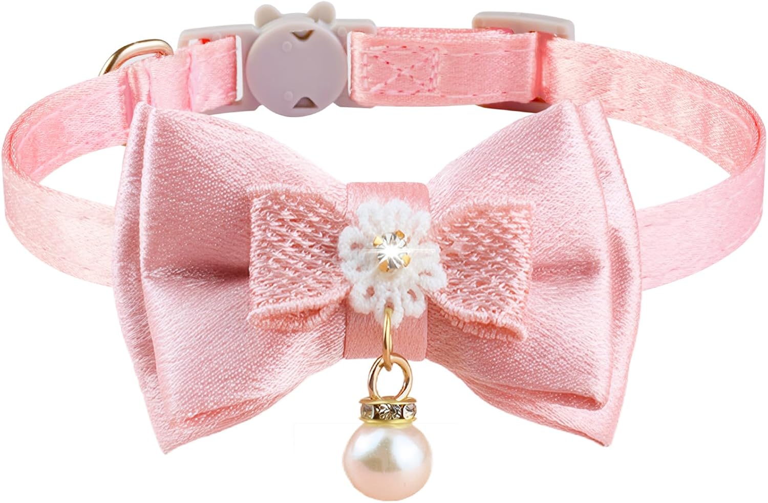 Breakaway Cat Collar, COZIRAE Bowtie Kitten Collar with Flower, Cute Kitten Collar with Tie for Girl/Boy Cat
