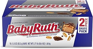 Candy Bar with Chocolatey Caramel, Peanuts, and Nougat, 2 Piece Share Pack, 3.3 oz, Bulk 18 Pack