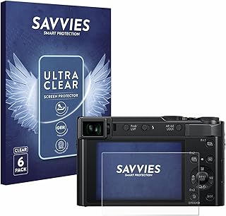 Savvies 6-Pack Screen Protection Film compatible with Panasonic Lumix DC-TZ202D Screen Protector Ultra Clear [Scratch Proof, Anti Fingerprint]