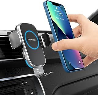 Wireless Car Charger, 15W Auto-Clamping Charger Mount, Air Vent Car Charging Holder for iPhone 15 14 13 12 11 Pro Max Plus Mini X Xr Xs, Samsung S23 S22 S21 S20 Note 20, Google, LG, etc