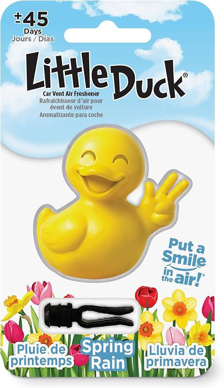 Little Duck 96633 Spring Rain Car Air Freshener Vent Clip Provides Long-Lasting Freshness in a Compact Design, Fights Odors for up to 45 Days, Fun Car Odor Eliminator, Non-Toxic, Pack of 1