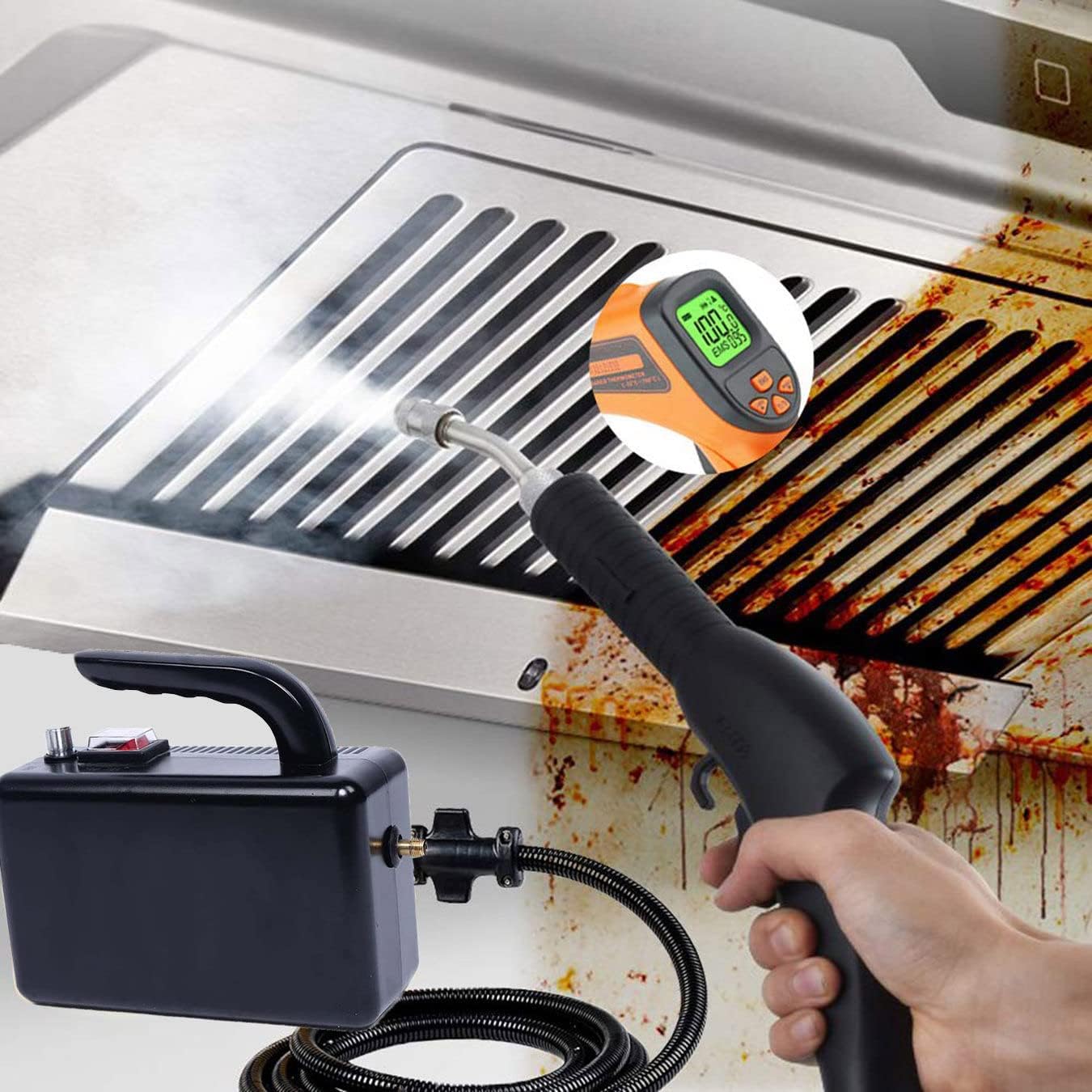 ハンドヘルド高温ポータブルクリーニングマシン 表面スチームクリーナー カーシートのクリーニング用 2v 2600w キッチン ソファ 汚れを取り除くために含まれているマルチサーフェスツール 超特価sale開催 汚れを取り除くために含まれているマルチサーフェスツール