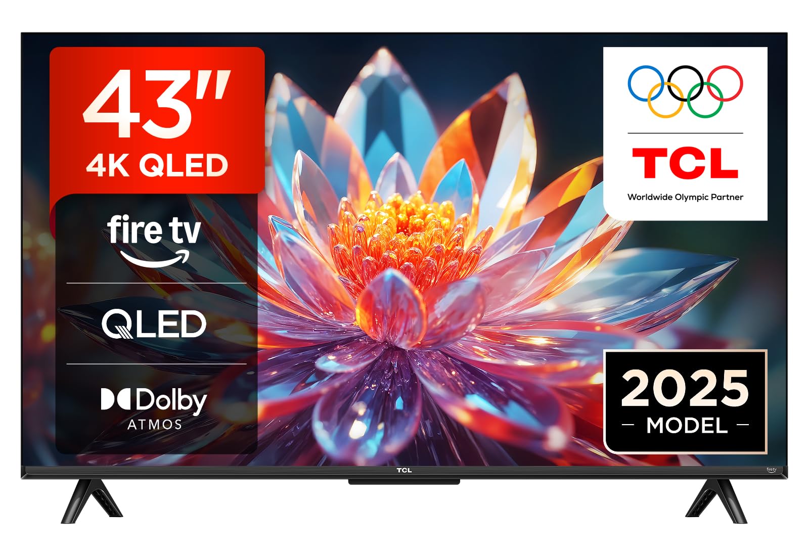 TCL QLED Fernseher 43 Zoll, Fire TV, HDR10+, Dolby Vision & Atmos, Sprachsteuerung