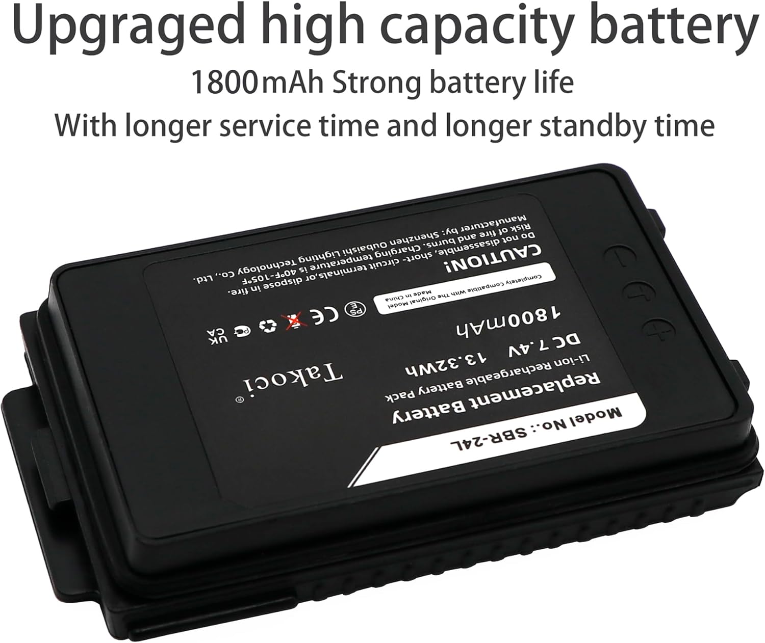 2-Pack 7.4V 1800mAh SBR-24L Li-ion Radio Battery Compatible for YAESU FT-70D FT-70DR FT-70DS Series Radios