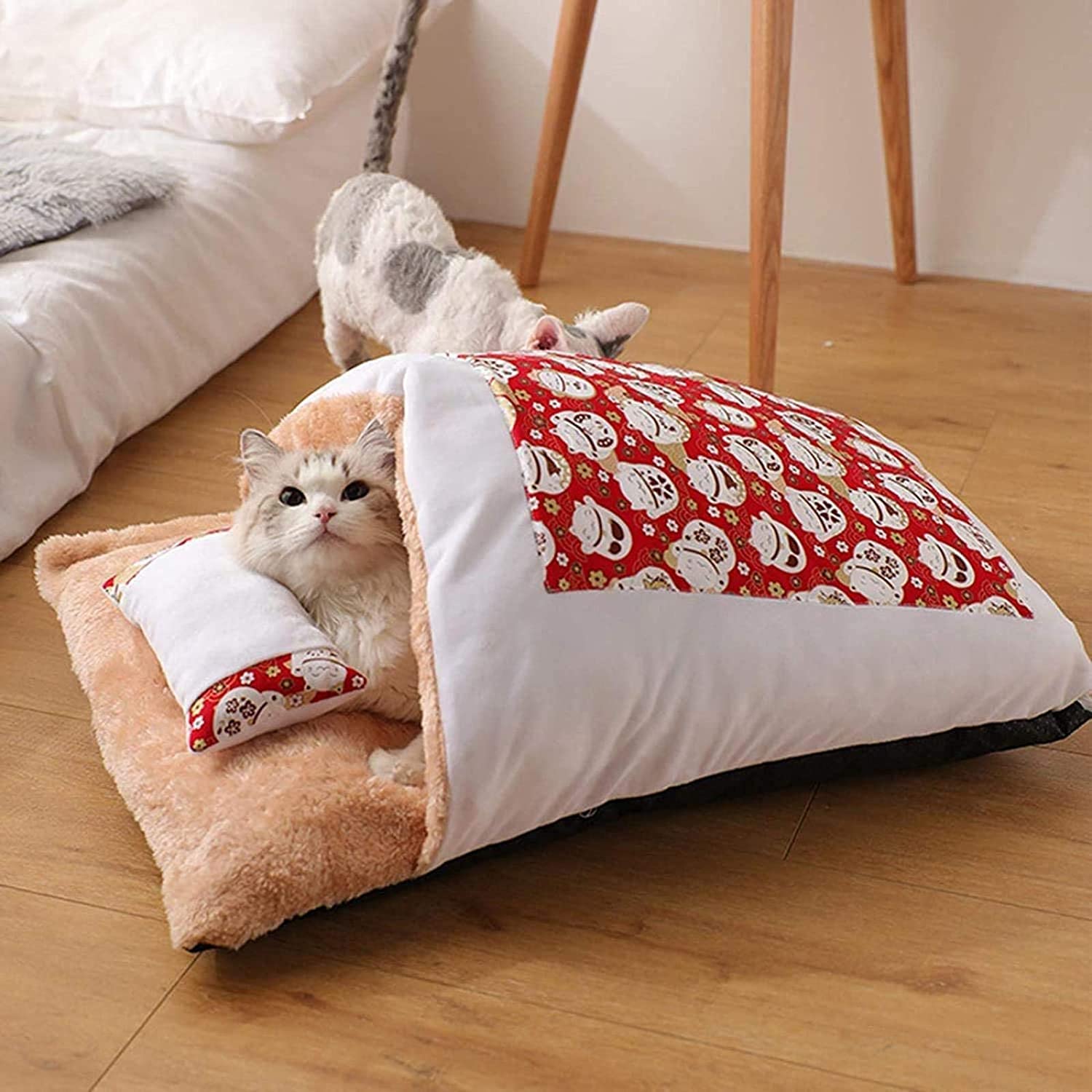 Amazon.co.jp: FANXX 猫 ベッド 猫用 ふとん クッション 枕付き