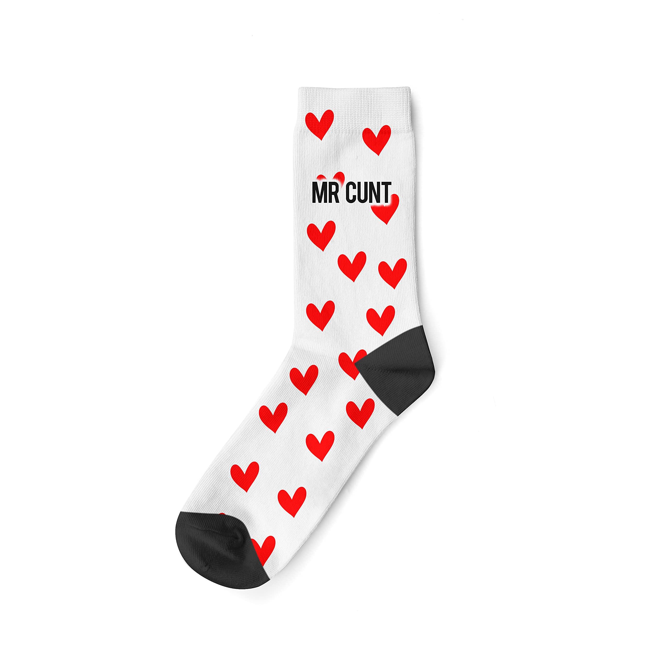 Banter Cards Unisex White Mr Cunt Socks - Funny Socks - Socks - Socks - Funny Gifts - Rude Gifts Valentines Gifts - Valentines Day - Anniversary - Wedding