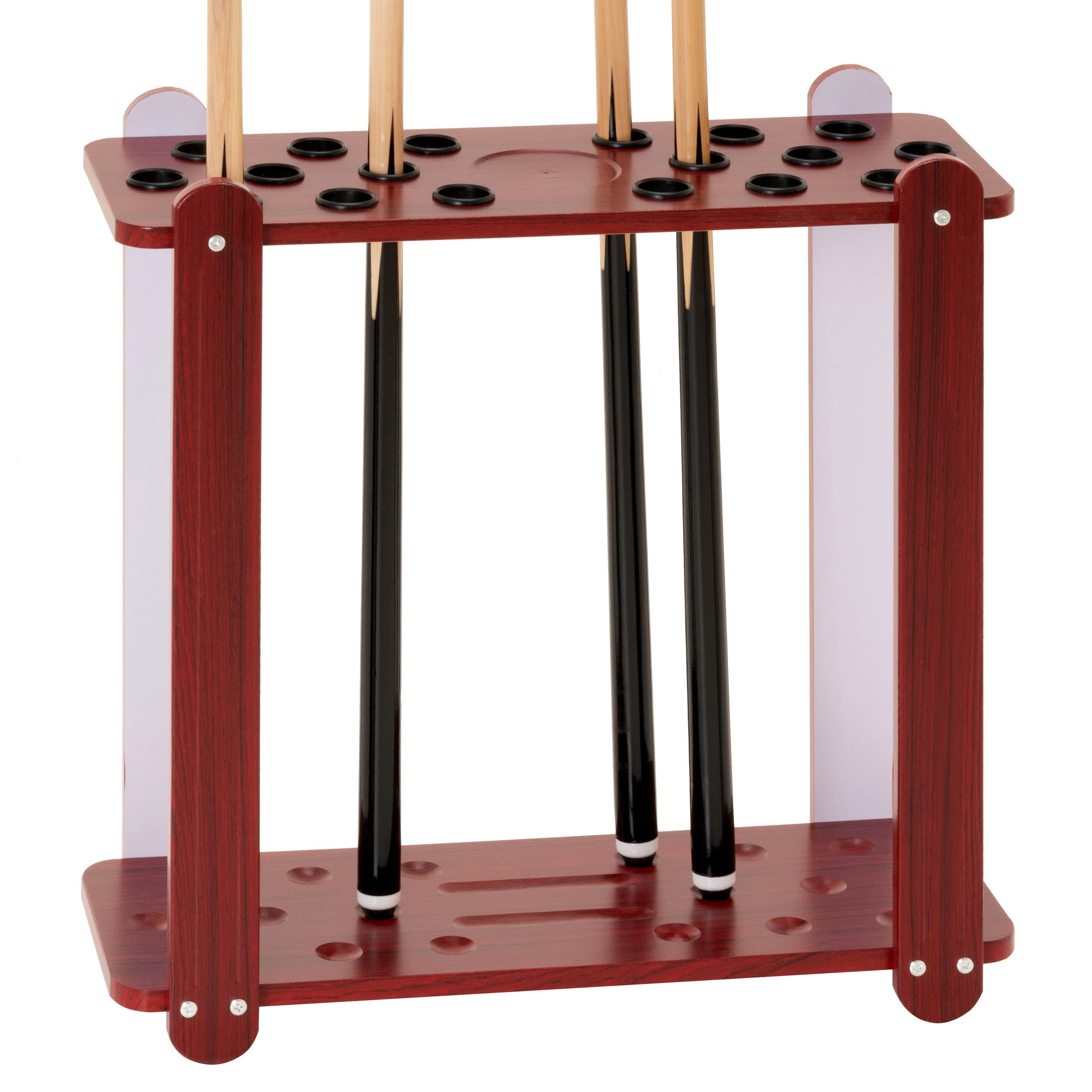 Nexos Trading Queueständer für 18 Cues Billard Zubehör Snooker 60x60x25 cm Holz braun Billardqueue Halterung
