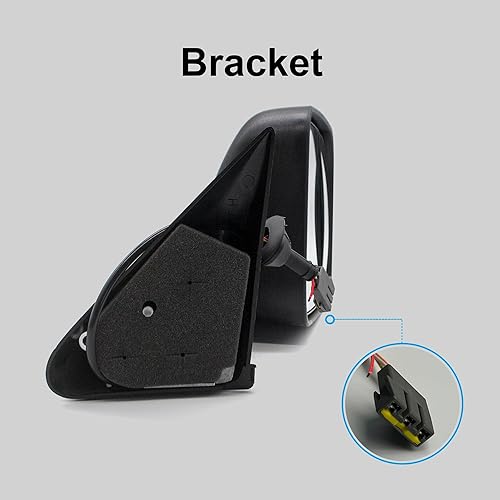 Miniatura 6 de Espejos de remolque aptos para Dodge Ram 1500 2500 3500 1994-1997 Pickup Truck Power, señal de giro, luz de señal de flecha, giro manual, negro