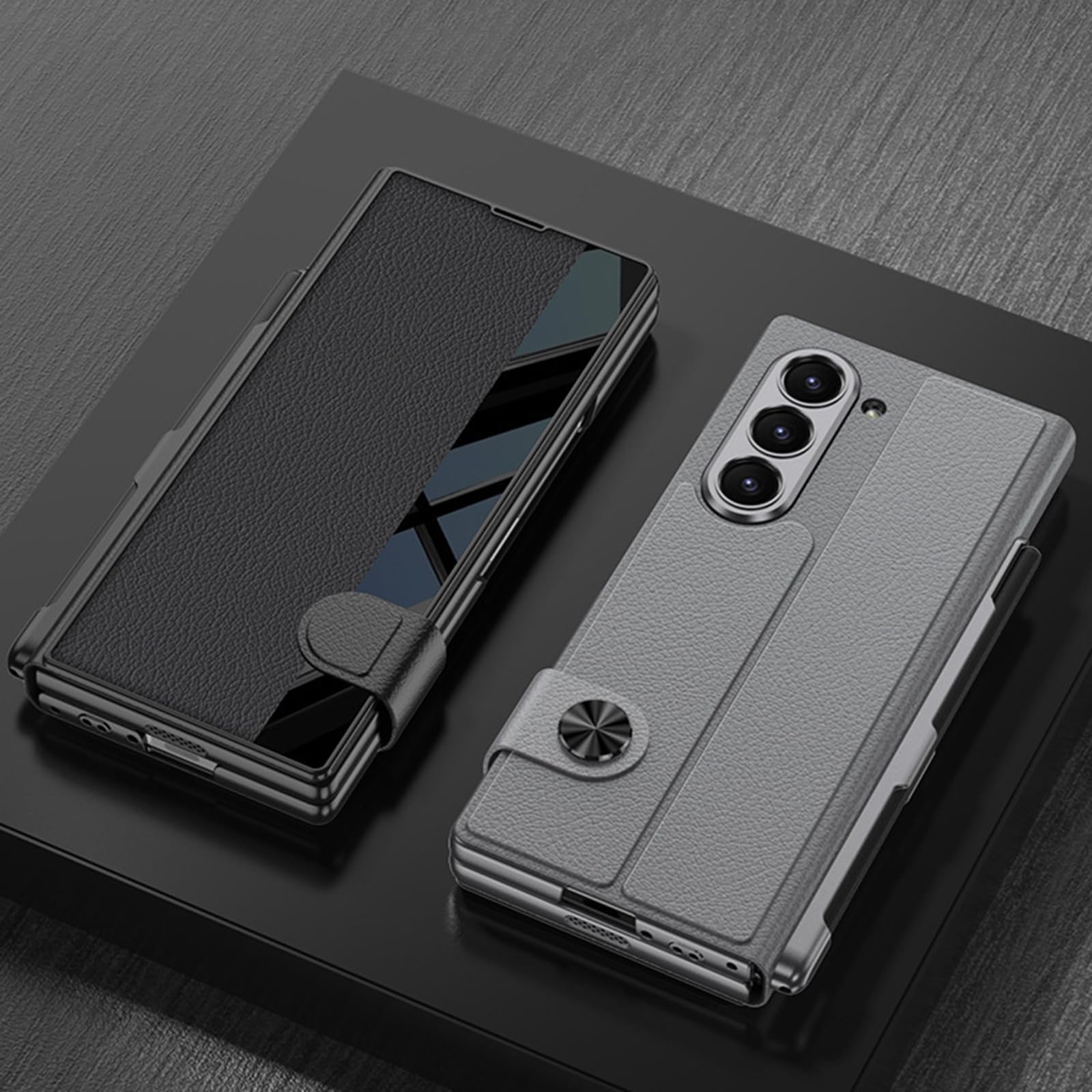 Etui z klapką do Samsung Galaxy Z Fold 8 Ultra, wzór włókna węglowego skóra