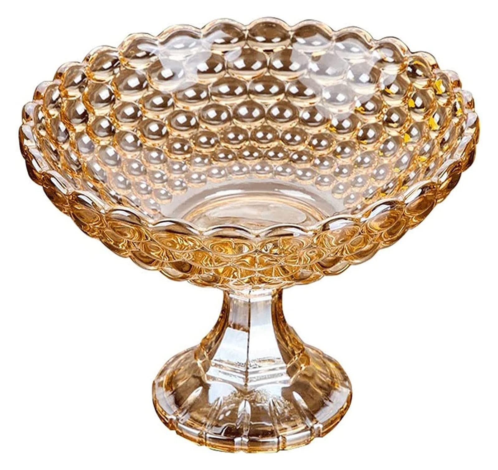 LKLNKVL Fresh Fruit Platter, Fruit Plate European Large Golden Crystal Glass Coffee Table Decoration/