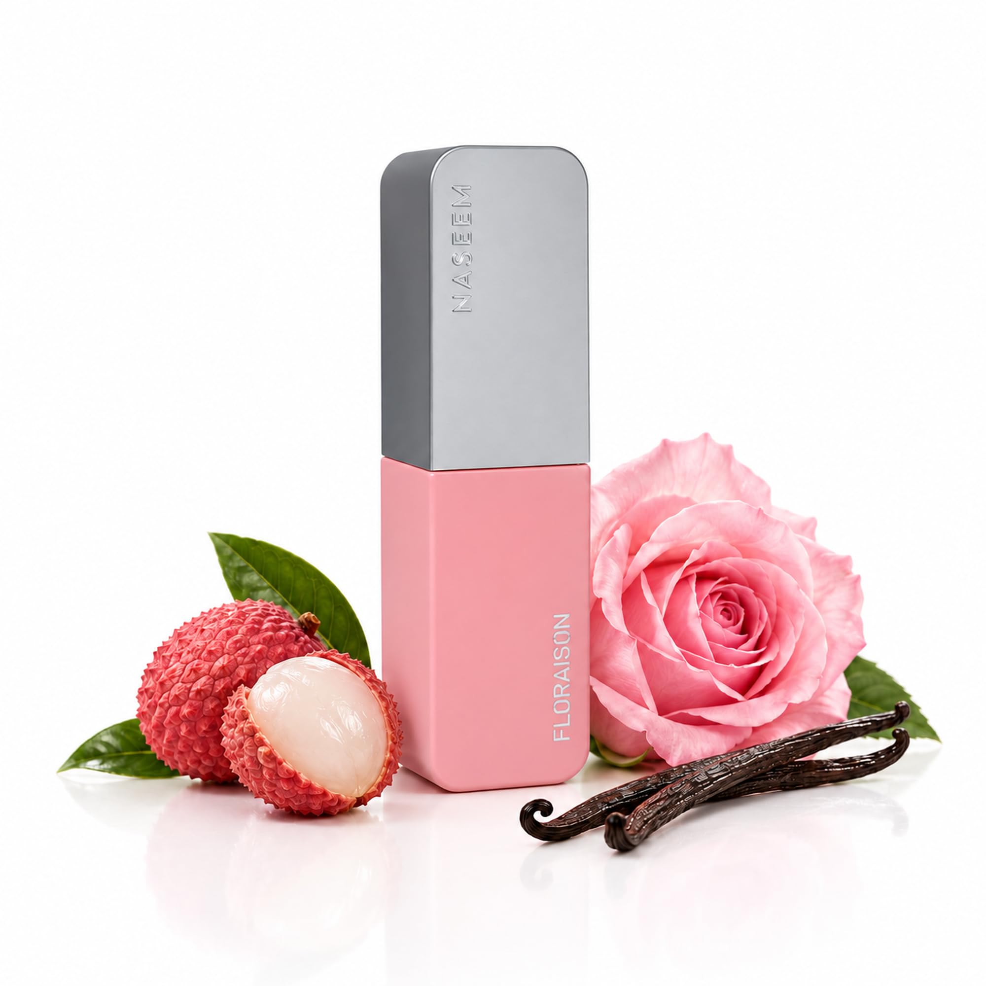 naseem floraison perfume for women – 80ml alcohol-free, long-lasting floral fragrance with rhubarb, lychee, turkish rose & peony – soft, romantic scent for all skin types