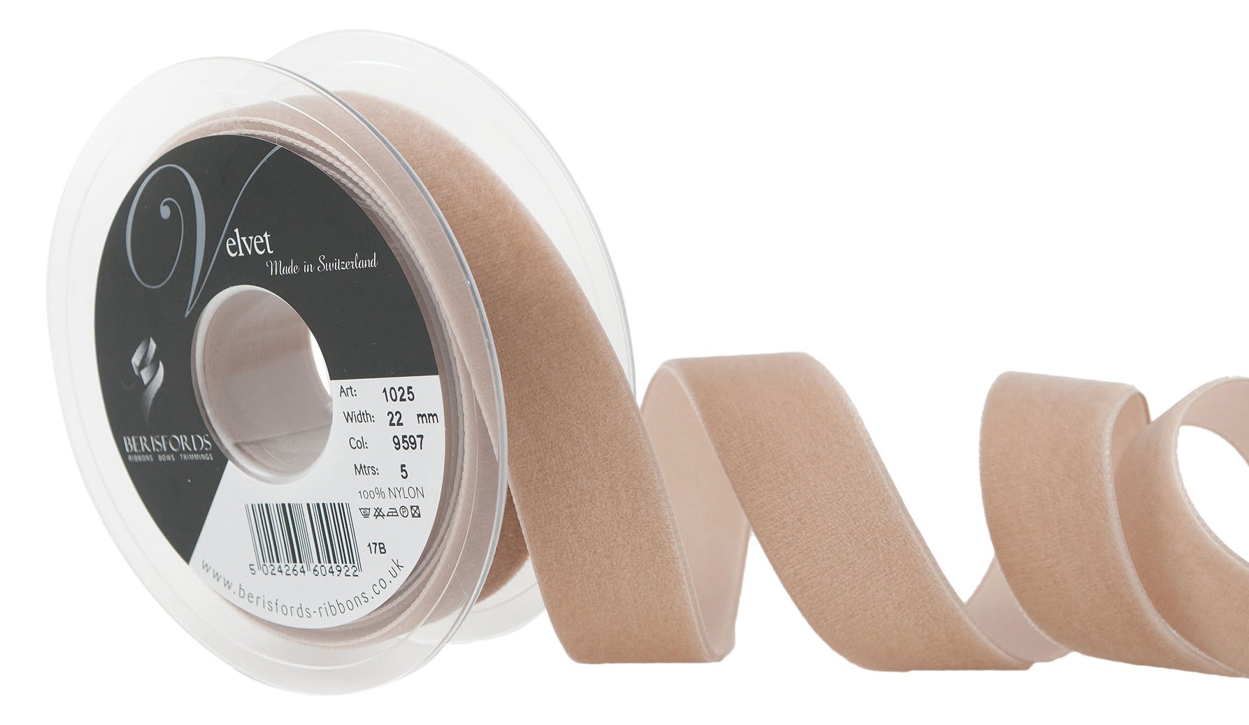 Berisfords 9597 Earth Velvet Ribbon Mini Roll