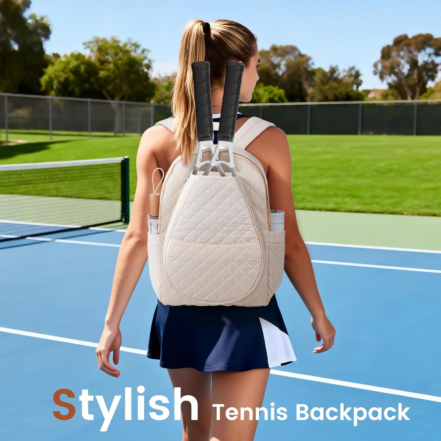 Number-one Tennis Bags, Professional Tennis Backpack Holds 2 Rackets with Two Water Bottle Pockets Lightweight Racket Backpack Suitable for Badminton Pickleball Racquetball for Men Women