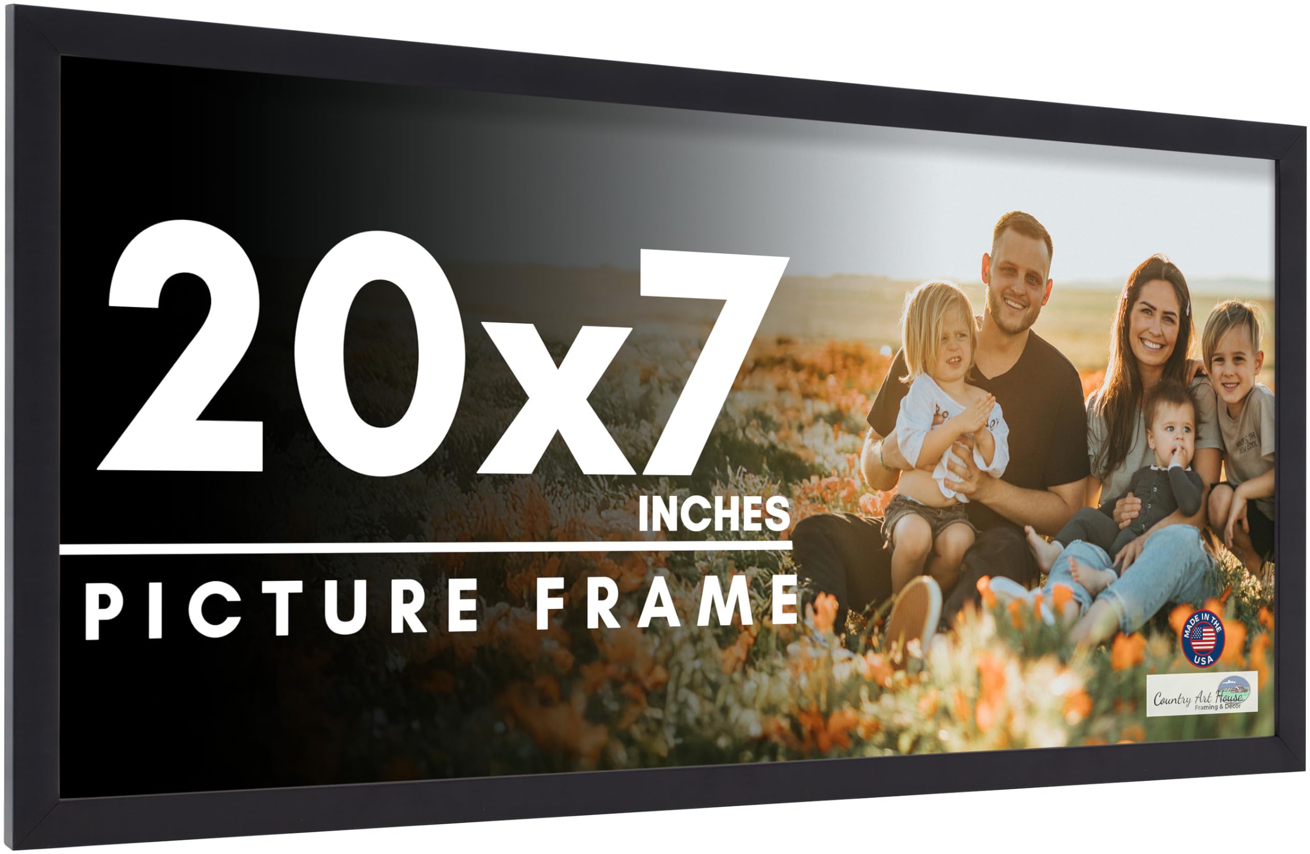 Amazon.co.jp: 20×7インチのフレームブラック写真フレーム - モダンな