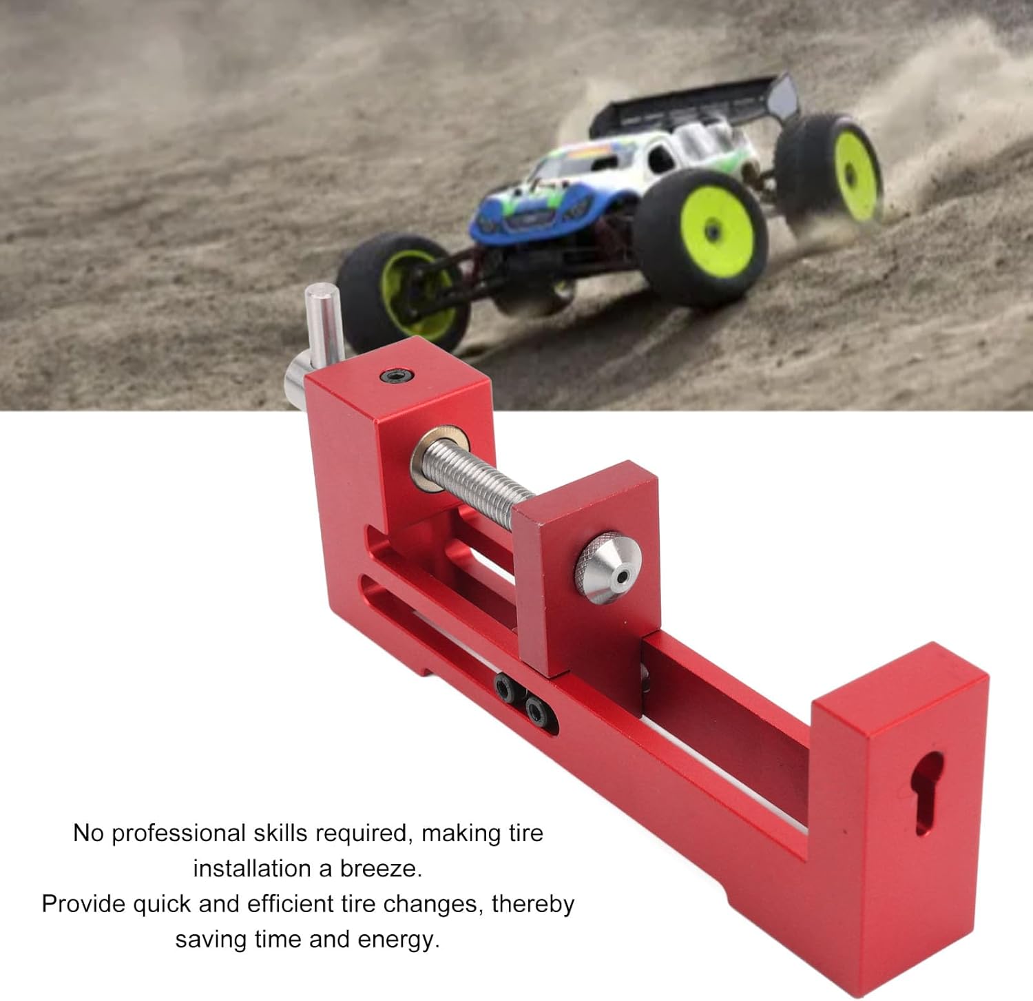 Aluminium Alloy 4 Wheel Drive Tire Installer, RC Mini Car Wheel Loader Tool for Easy Tire Fitting and Replacement (Red)