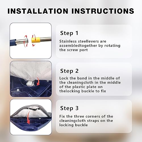 Miniatura 6 de Trapeador de limpieza ajustable giratorio de 360, trapeador triangular extensible de imitación giratoria de 360, mopa de secado rápido, trapeador