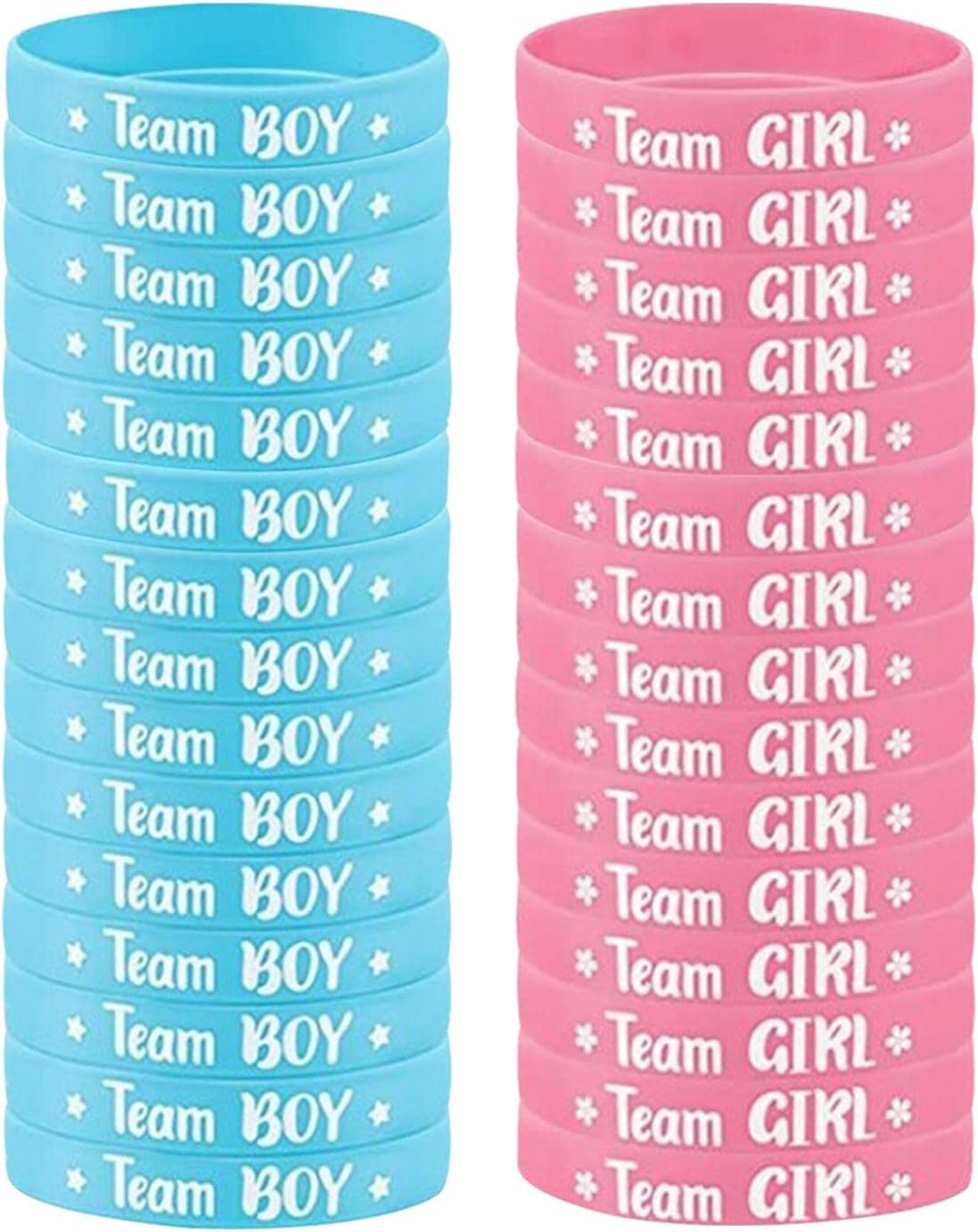 Gender Reveal Bracelets, 30pcs Boy Girl Wristbands for Baby Shower Party Gender Reveal Party Decorations, Baby Shower Soft Silicone Bracelet (size:30pcs)