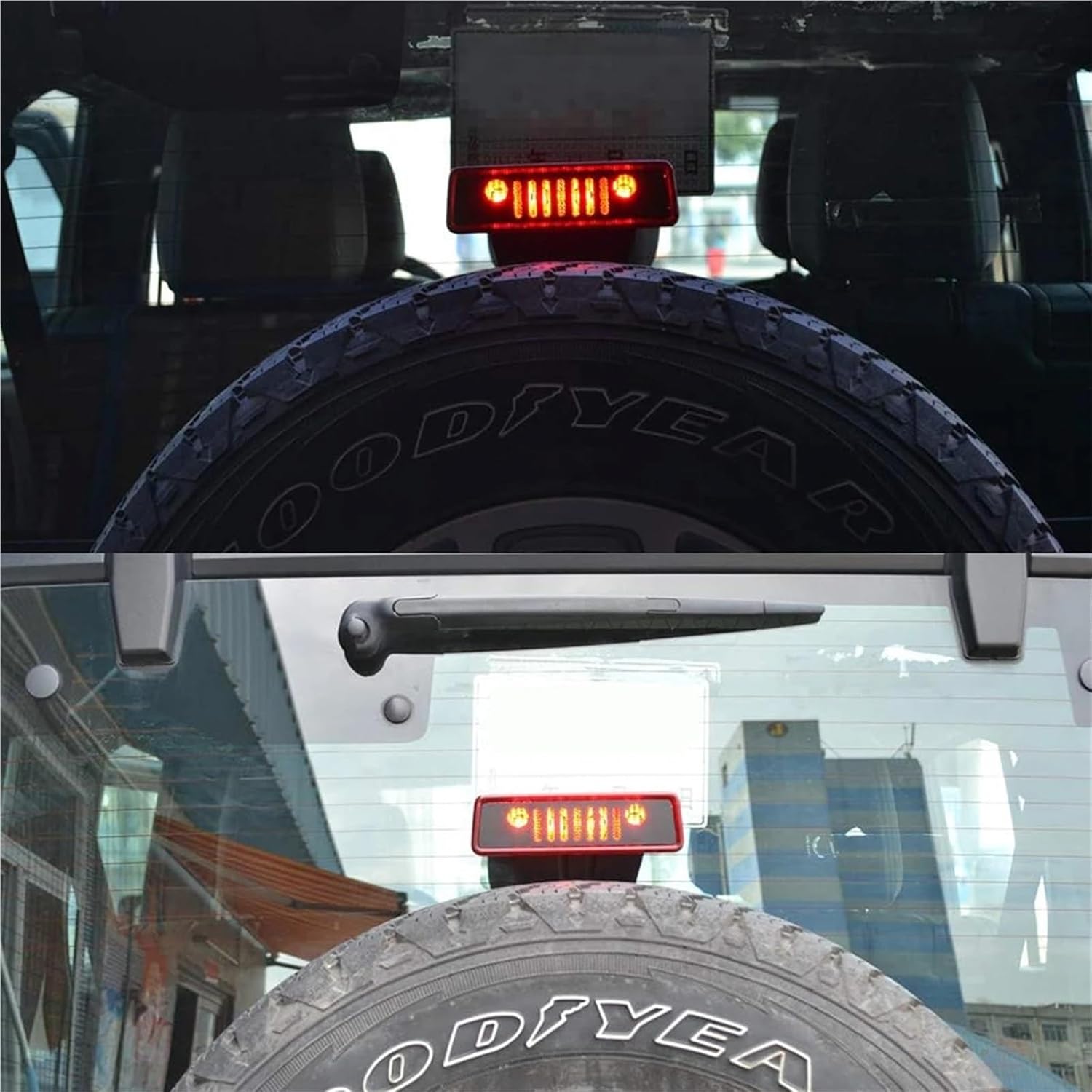 Brake Light Cover Stop Lamp Cover Protection Decor Compatible For Jeep Wrangler Jk 2007 2008 2009 2010 2011 2012 2016 2014 2015 2016 2017(ABS Black)