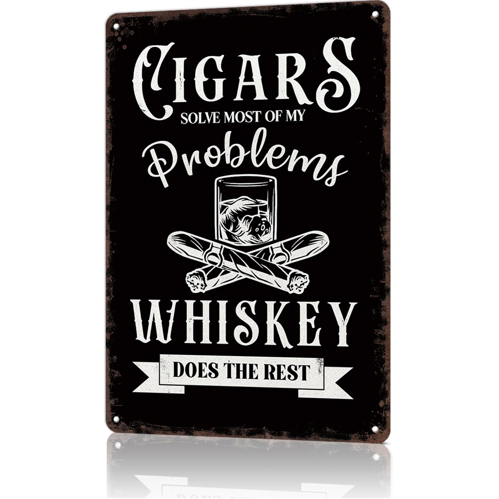 KWQDOZF Metal Signs Poster 8x12inch Whiskey And Bar Metal Sign Gentlemen's Club Tin Signs Aluminum Sign Wall Art For Home Room Bedroom Office Decor