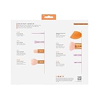 Vista 13 de Real Techniques - Juego de 8 piezas de brochas y esponjas Level Up, brochas de maquillaje para sombra de ojos, base, colorete y bronceador, esponja