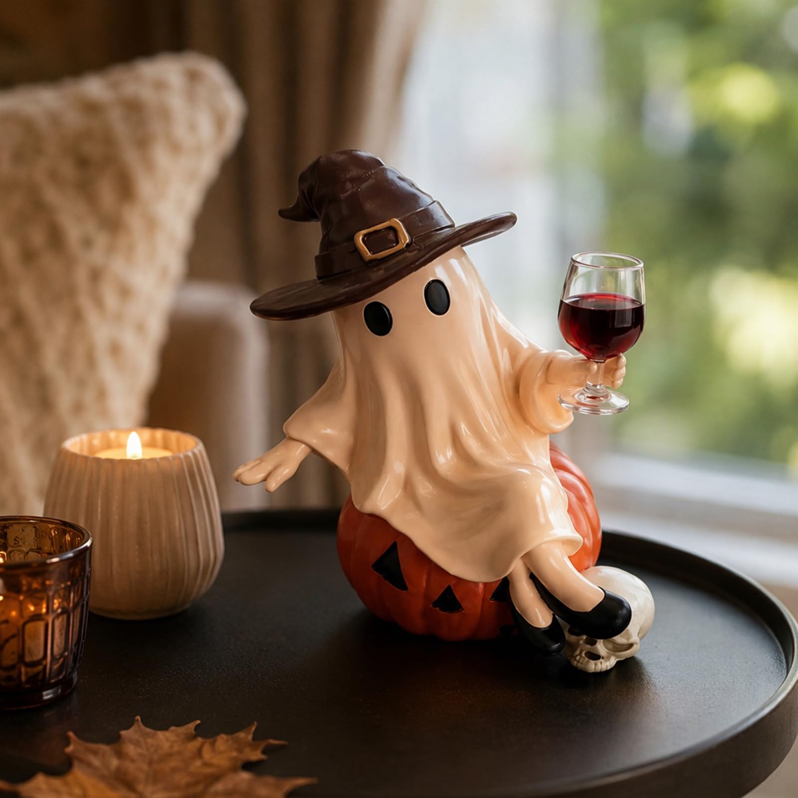 Ghost Holding Goblet Halloween Resin Tabletop Ornament