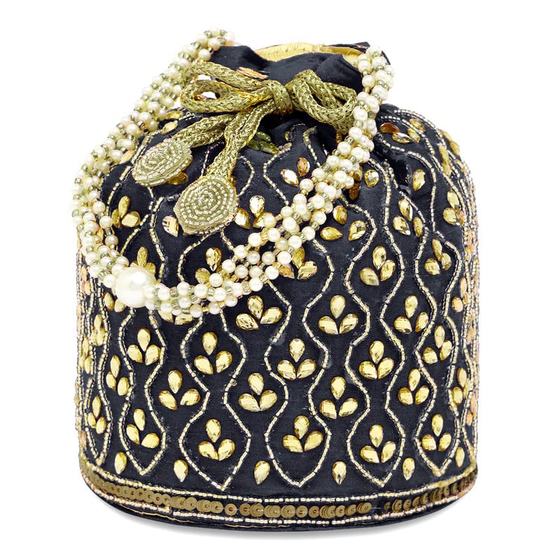 Image of Aheli Potli Bag Gift for Women Handmade Evening Wristlet Handbag Stylish Bridal Purse Fashion Bag