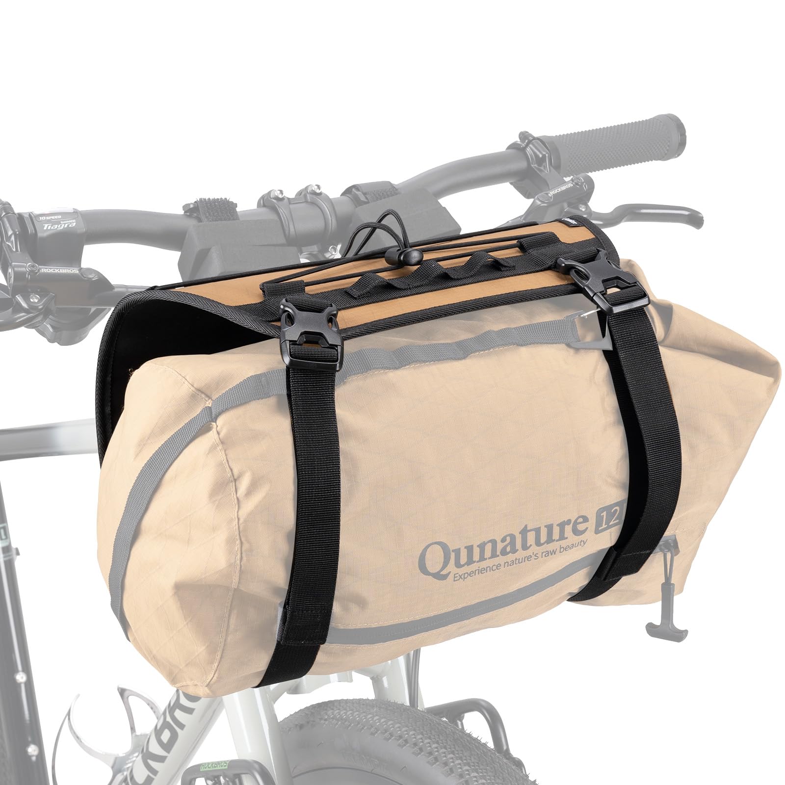 Base di Montaggio della Borsa da Manubrio Bici, per il Fissaggio di Borse da Manubrio, Espansione dello Spazio, Supporto Regolabile per Bikepacking Sacchi a Pelo Tenda Bici da Strada, Khaki