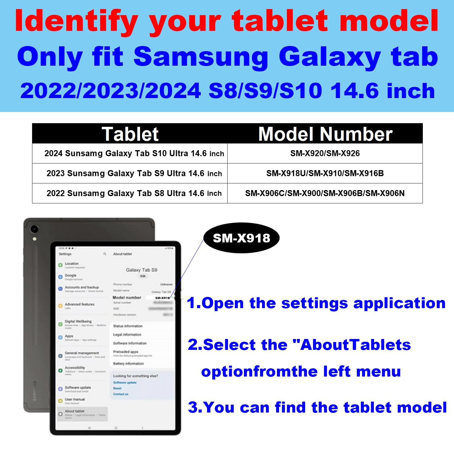 Custodia per Samsung Galaxy Tab S8 Ultra/S9 Ultra/S10 Ultra 14,6"