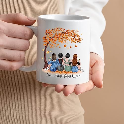 Vista 21 de Taza de café blanca de 2 mejores amigos, 11 onzas, 15 onzas, taza de amistad personalizada para mujeres, mejor amiga, mejor amiga, hermana, hermana