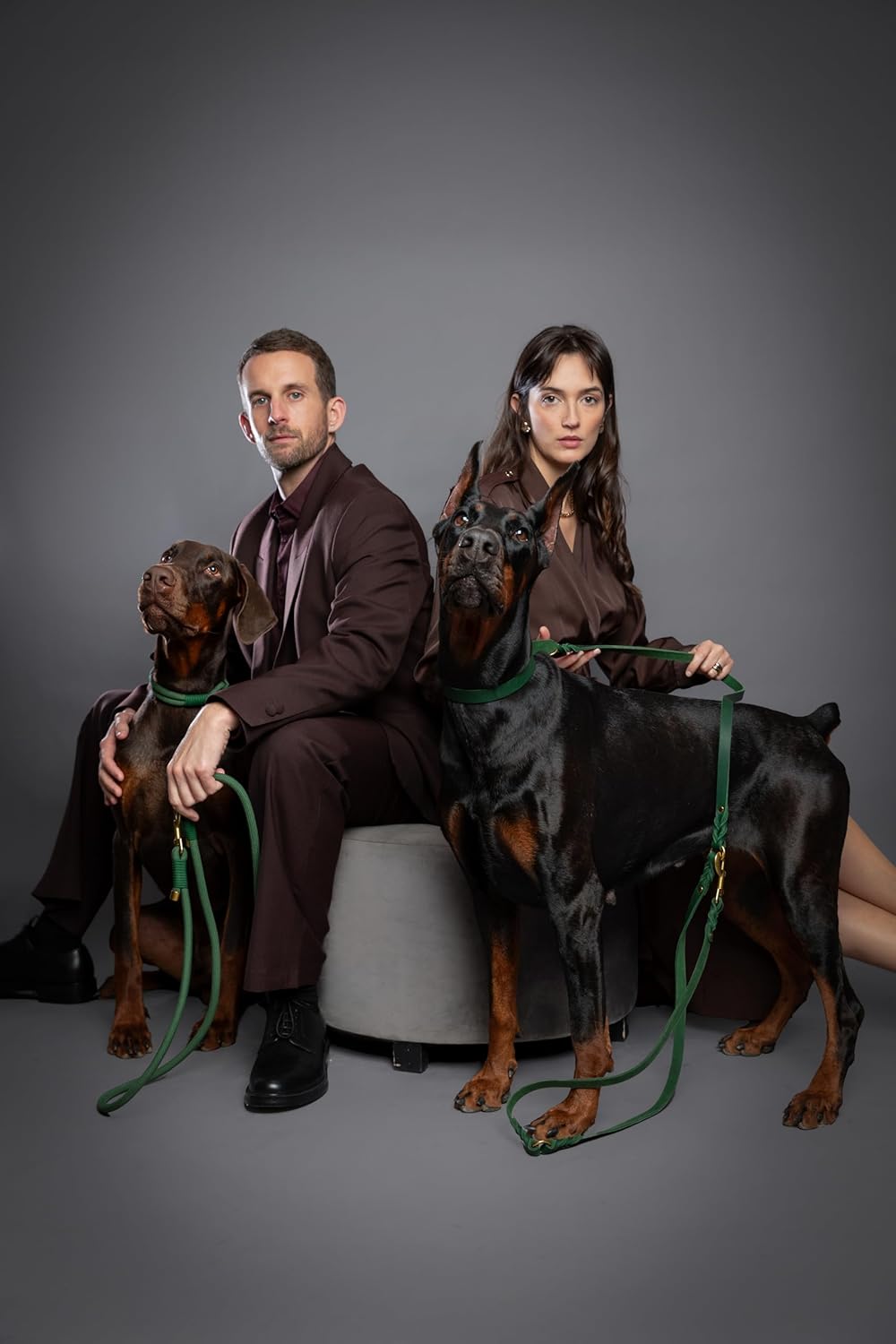 NOAH & PAW Hands Free Dog Leash, Oil-Waxed Leather & Heavy-Duty Paracord, 8 ft, Long Dog Leash with 6 Ways to Use (Ideal for Cats, Small, Medium & Large Dogs) Matching Collar Available. (Dark Green)