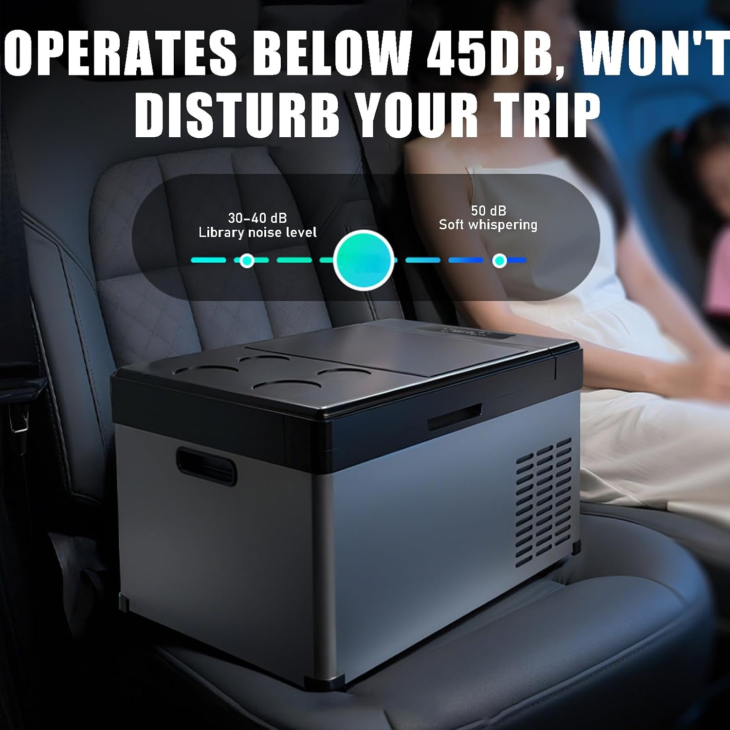 Portable Car Refrigerator Freezer,Inverter Compressor Electric Cooler, LED Digital Control Low Noise Fridge for RV Truck Camping Fishing Road Travel 15L