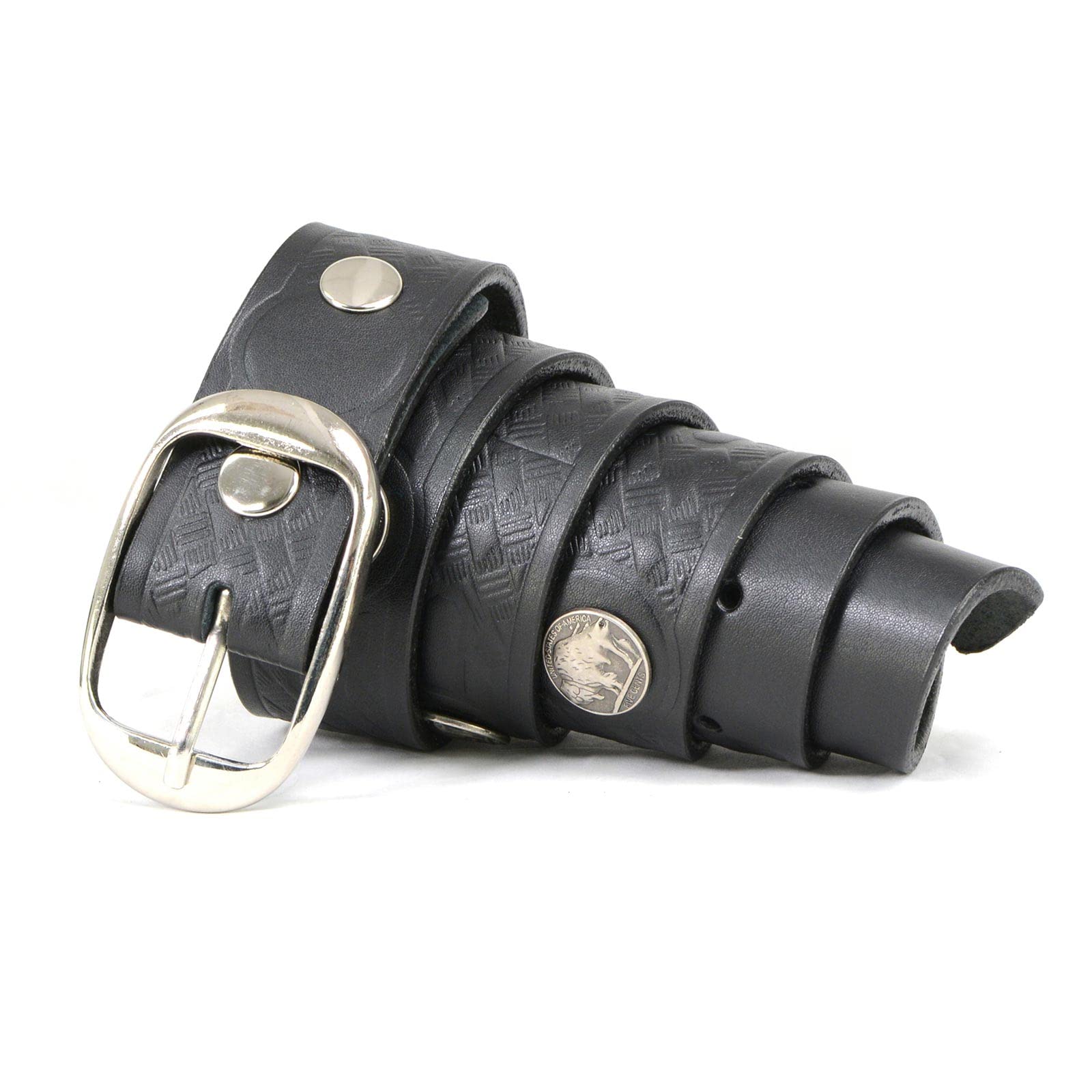 Milwaukee Leather Men's Interchangeable Buckle Leather Belts